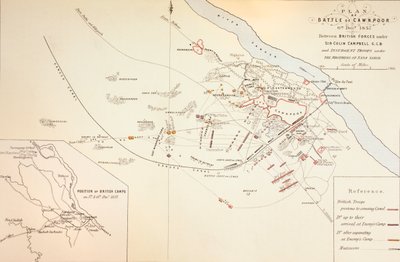 Plan of the Battle of CawnPoor by English School